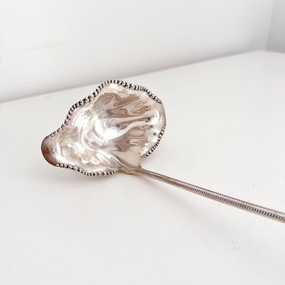 WM A ROGERS BEADED DOUBLE SIDED PUNCH SOUP LADLE 15" LONG - Picture 4 of 10